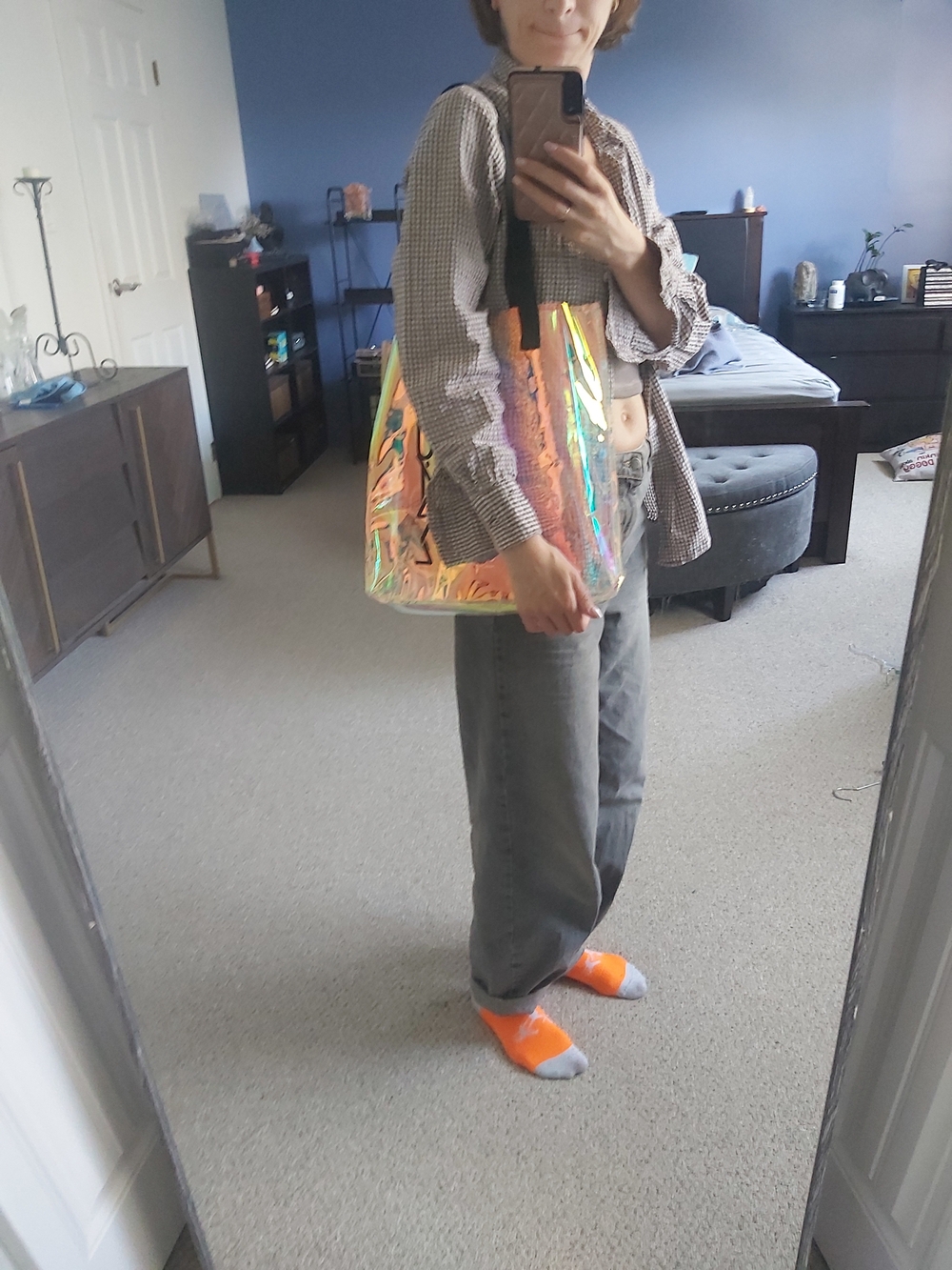 MAC Cosmetics Iridescent Holographic Tote Bag in Multi - Picture 7 of 11